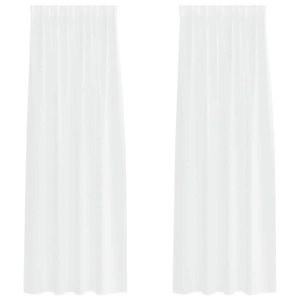 Voile-Vorhang mit Vorhängen 2 pcs Weiß 225 x 140 cm Polyester