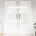Voile-Vorhang mit Vorhängen 2 pcs Weiß 260 x 140 cm Polyester