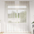 Voile-Vorhang mit Vorhängen 2 pcs Creme 245 x 140 cm Polyester