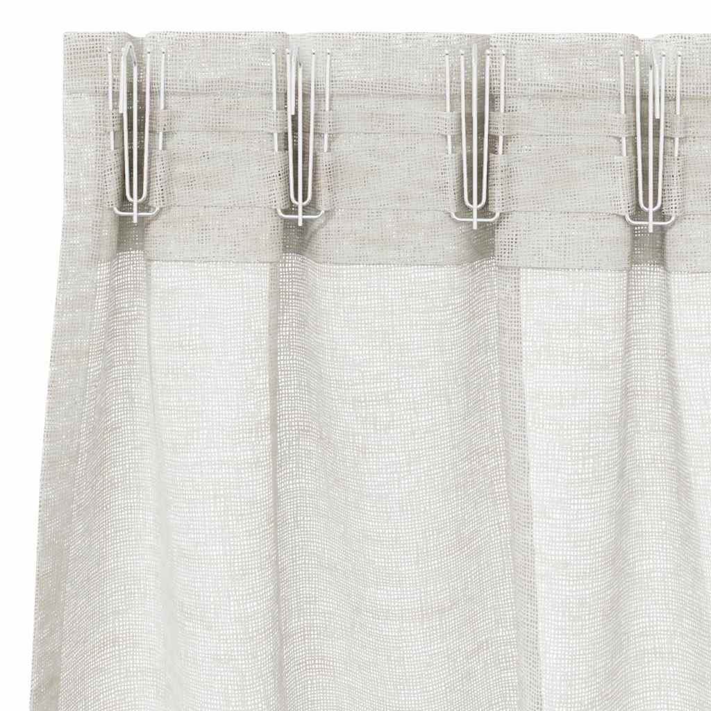 Voile-Vorhang mit Vorhängen 2 pcs Creme 260 x 140 cm Polyester