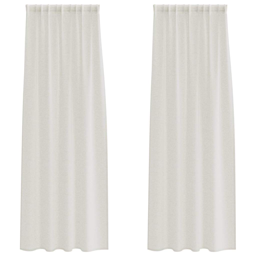 Voile-Vorhang mit Vorhängen 2 pcs Creme 260 x 140 cm Polyester