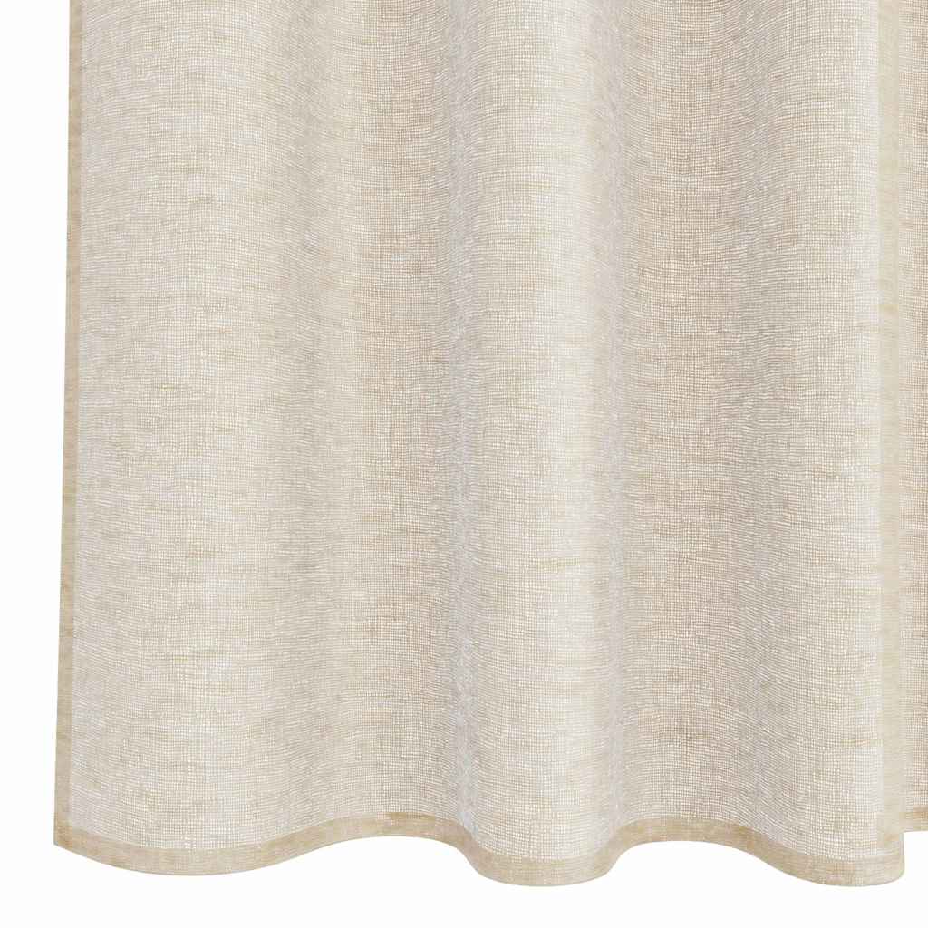 Voile-Vorhang mit Vorhängen 2 pcs Sand 175 x 140 cm Polyester