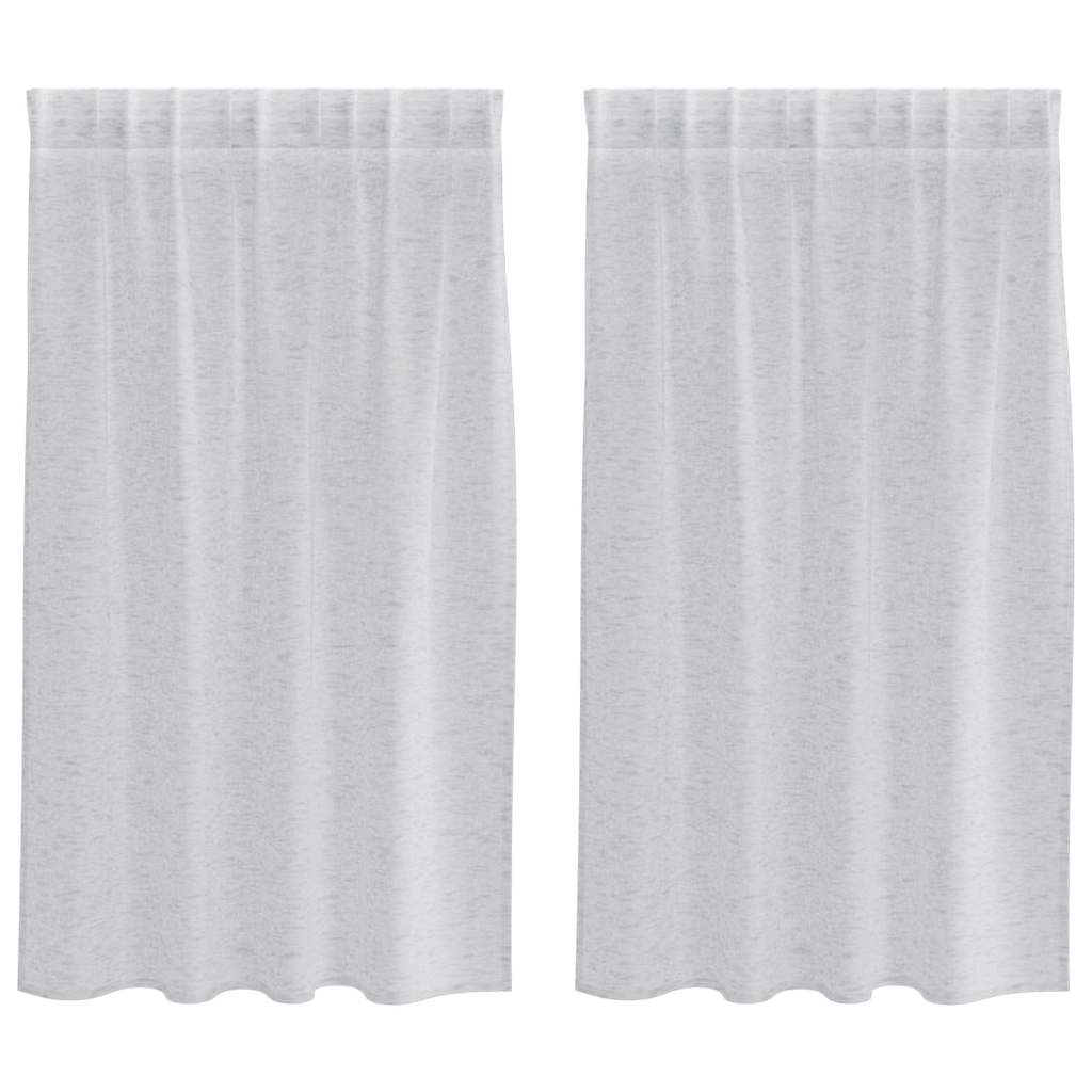 Voile-Vorhang 2 pcs Hellgrau 140 x 140 cm Polyester