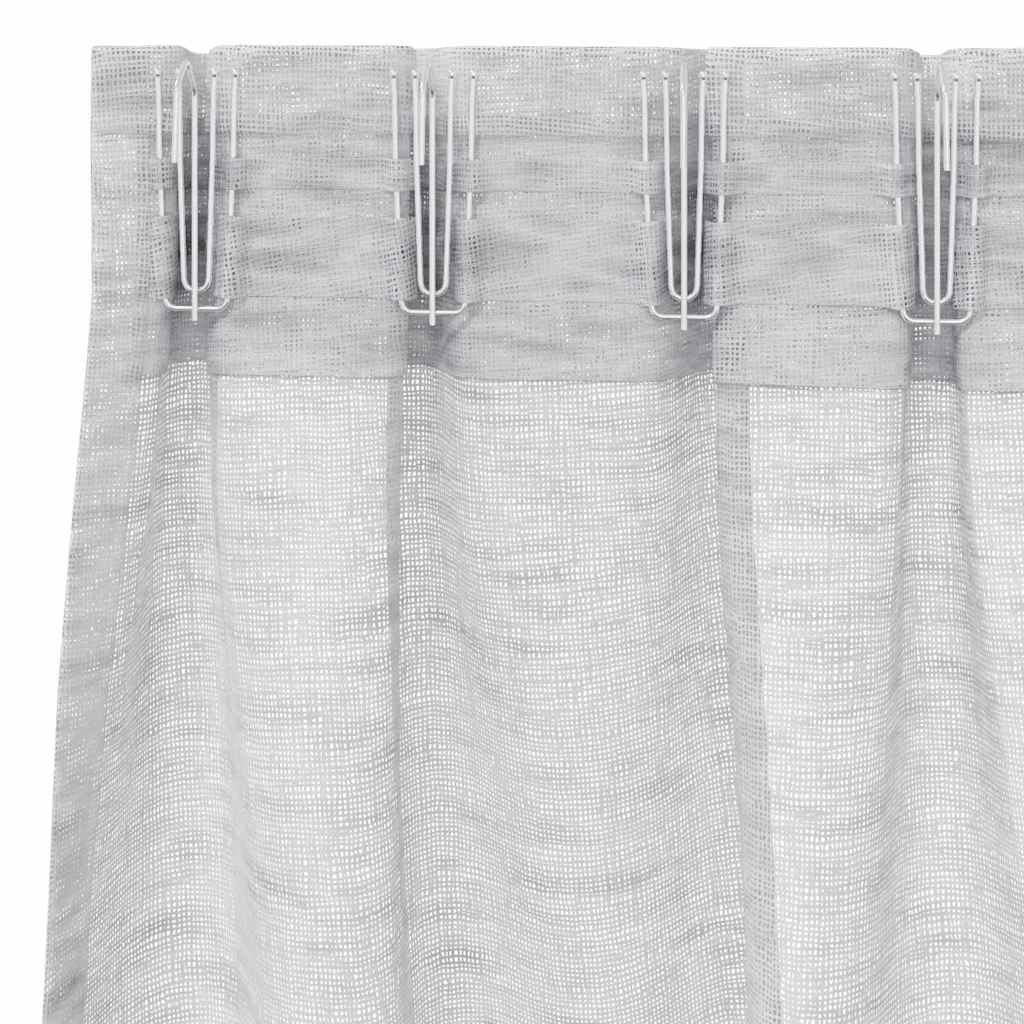 Voile-Vorhang 2 pcs Hellgrau 175 x 140 cm Polyester