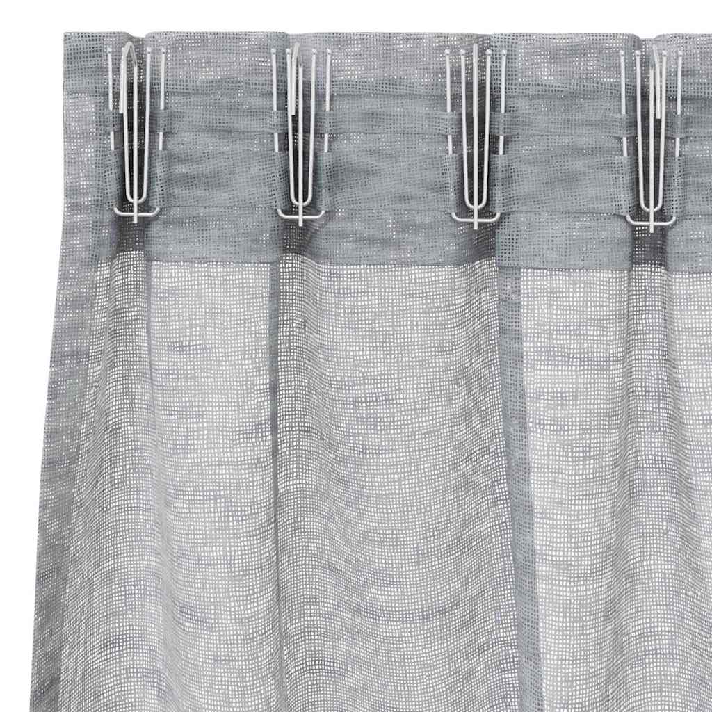 Voile-Vorhang 2 pcs Dunkelgrau 175 x 140 cm Polyester
