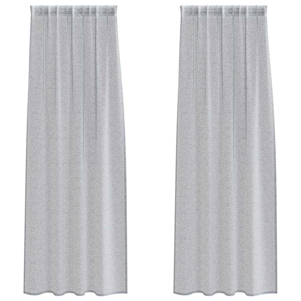 Voile-Vorhang 2 pcs Dunkelgrau 260 x 140 cm Polyester
