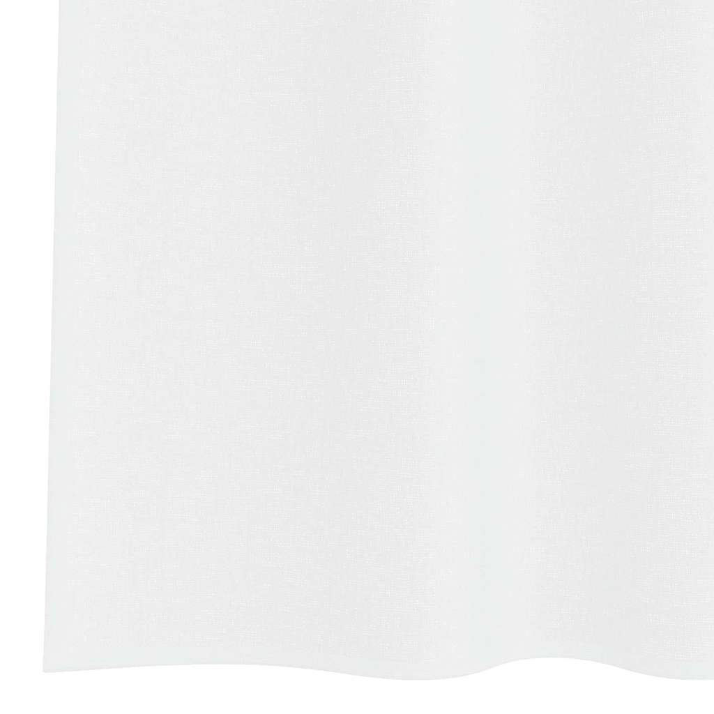 Voile-Vorhang mit Vorhängen 2 pcs Weiß 245 x 140 cm Polyester