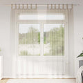Voile-Vorhang mit Vorhängen 2 pcs Sand 245 x 140 cm Polyester