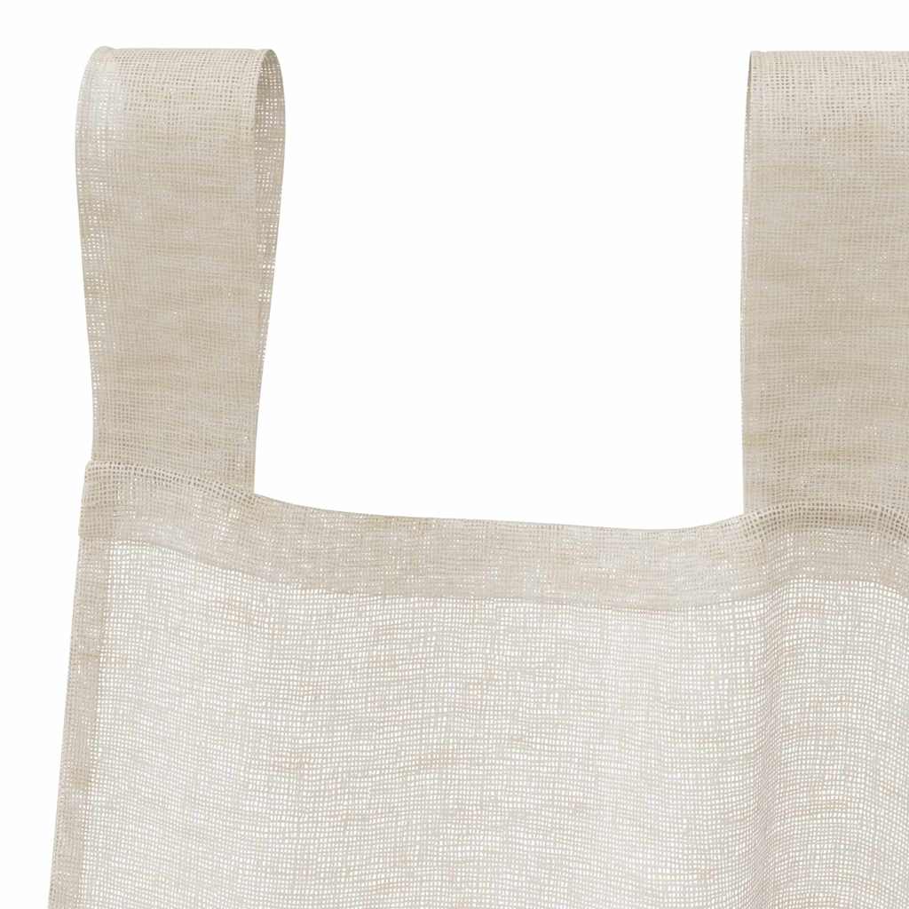 Voile-Vorhang mit Vorhängen 2 pcs Sand 260 x 140 cm Polyester