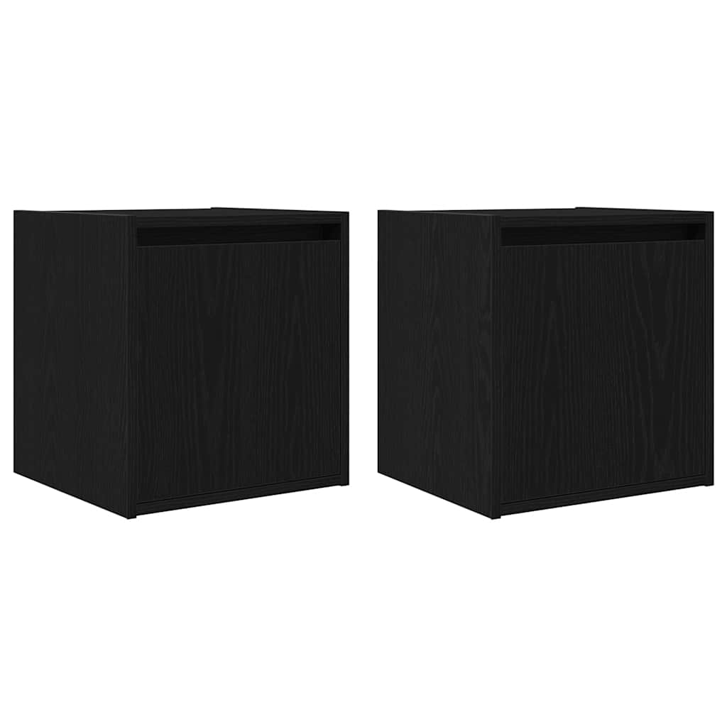 Wand-Nachttische 2 Stk. Schwarz 38x34x40 cm