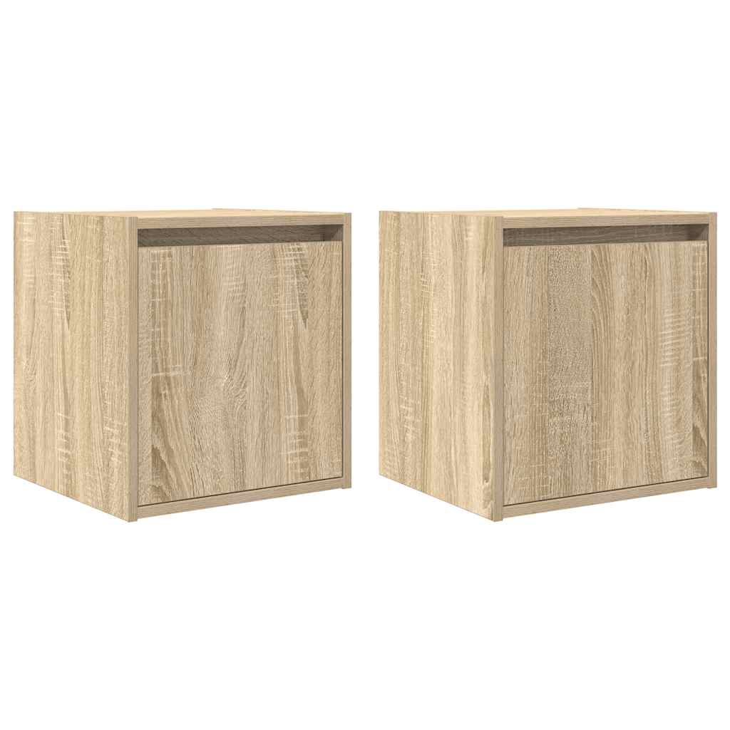 Wand-Nachttische 2 Stk. Sonoma-Eiche 38x34x40 cm