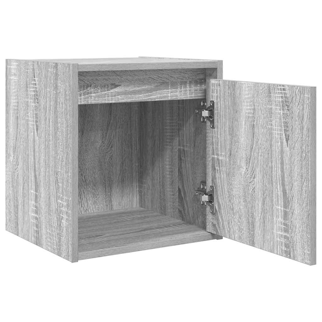 Wand-Nachttische 2 Stk. Grau Sonoma 38x34x40 cm