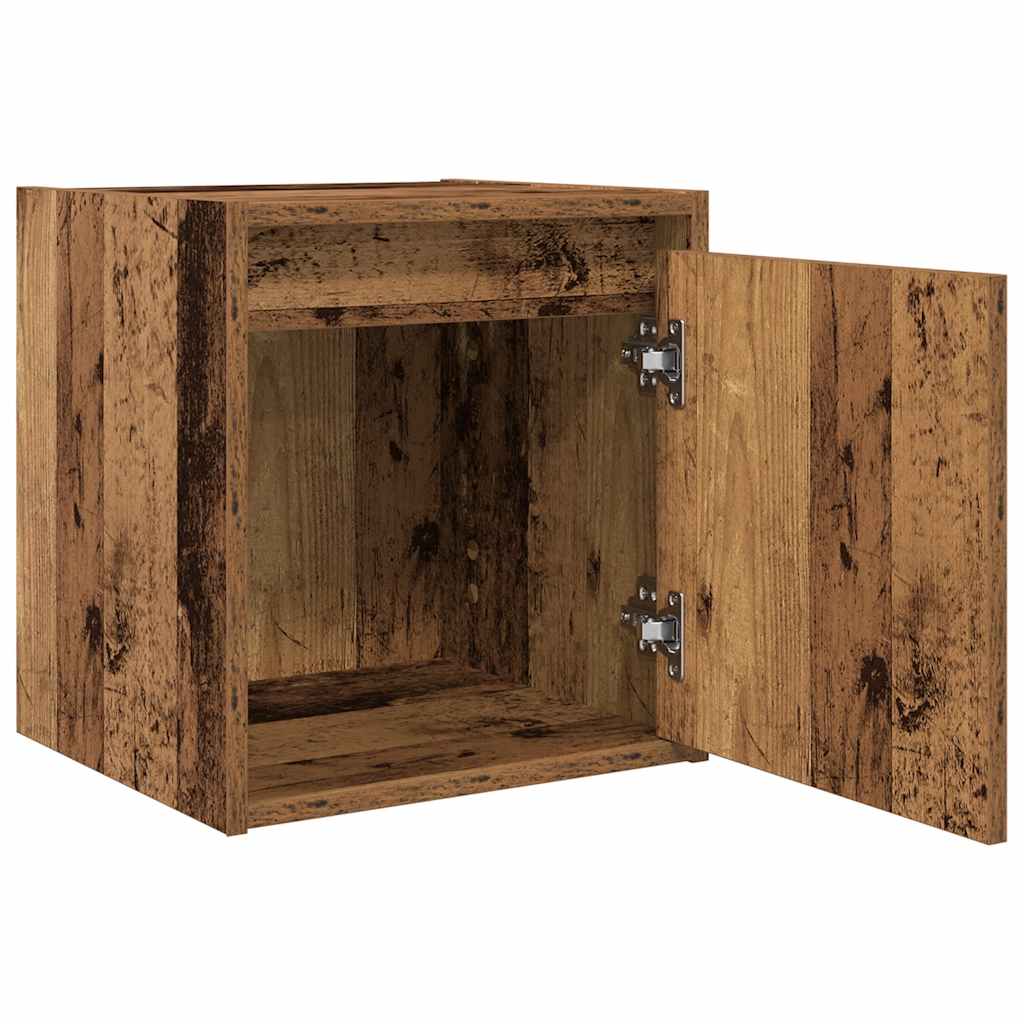 Wand-Nachttische 2 Stk. Altholz-Optik 38x34x40 cm