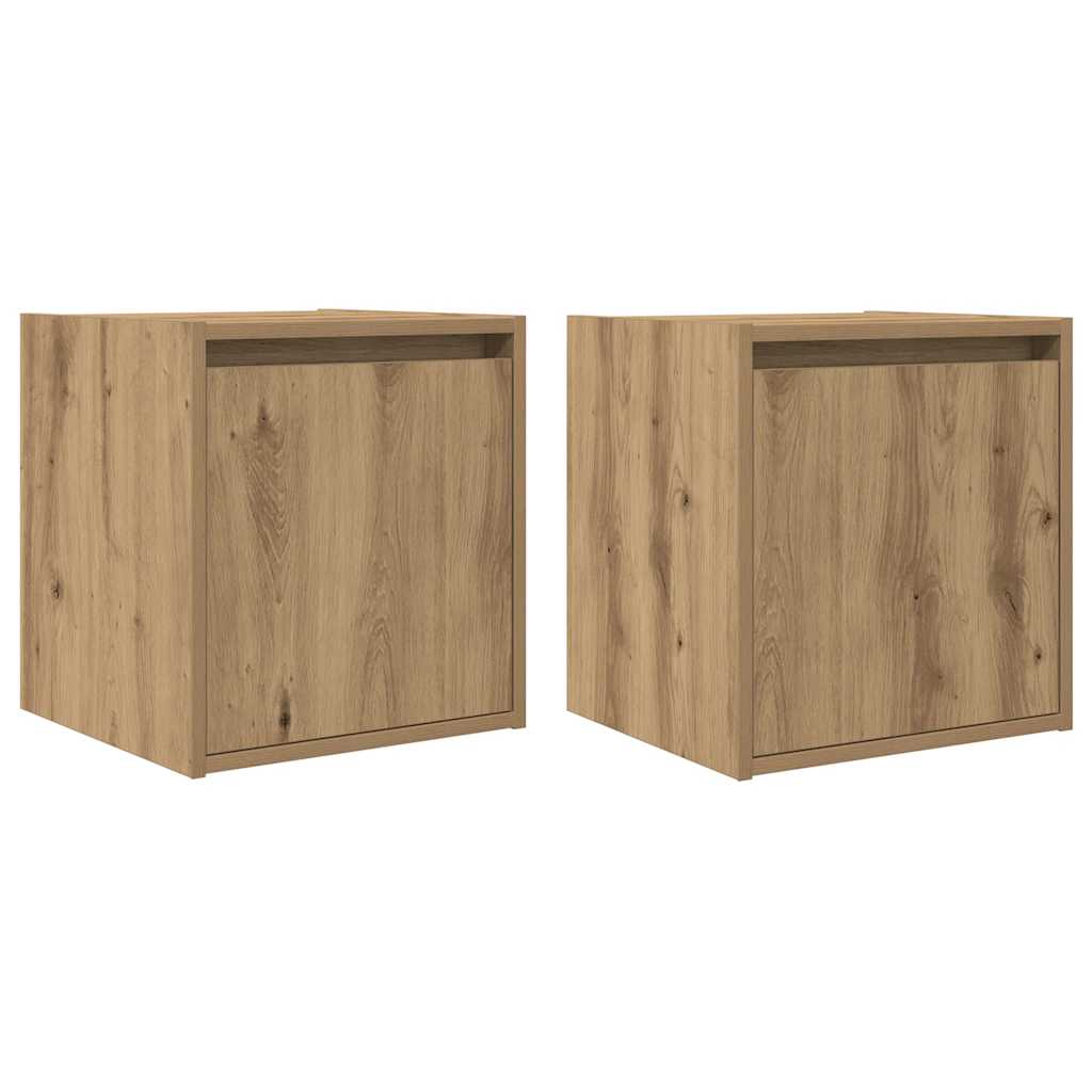 Wand-Nachttische 2 Stk. Artisan-Eiche 38x34x40 cm