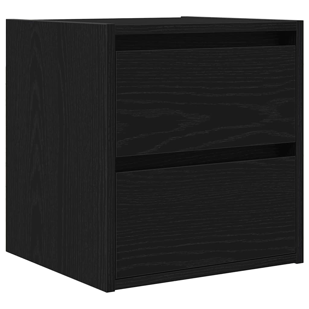 Wand-Nachttisch Schwarz Eichen-Optik 38x34x40 cm