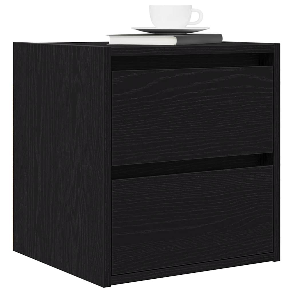 Wand-Nachttisch Schwarz Eichen-Optik 38x34x40 cm