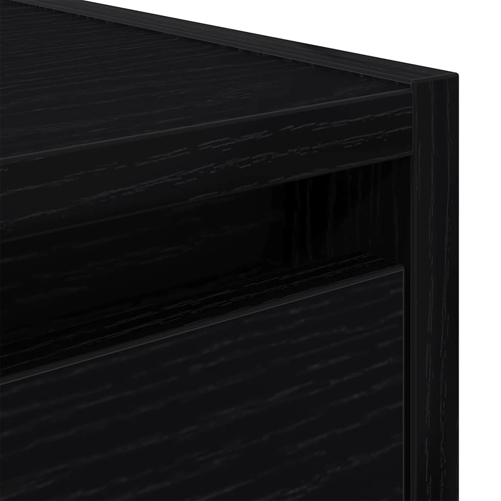 Wand-Nachttisch Schwarz Eichen-Optik 38x34x40 cm