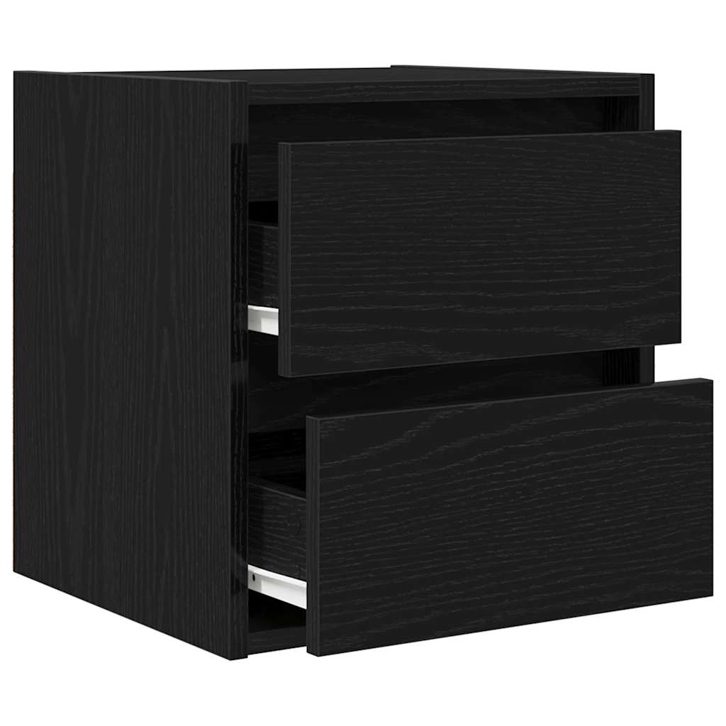 Wand-Nachttische 2 Stk. Schwarz Eichen-Optik 38x34x40 cm