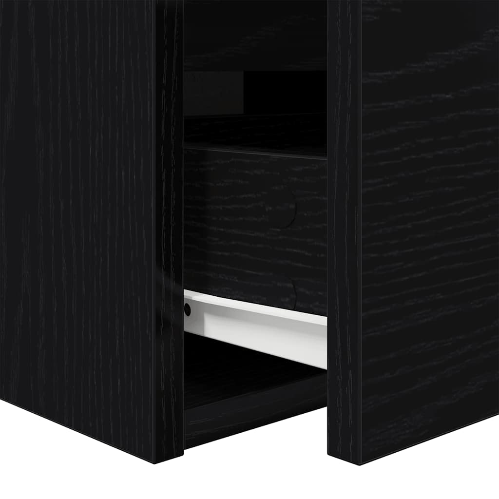 Wand-Nachttische 2 Stk. Schwarz Eichen-Optik 38x34x40 cm