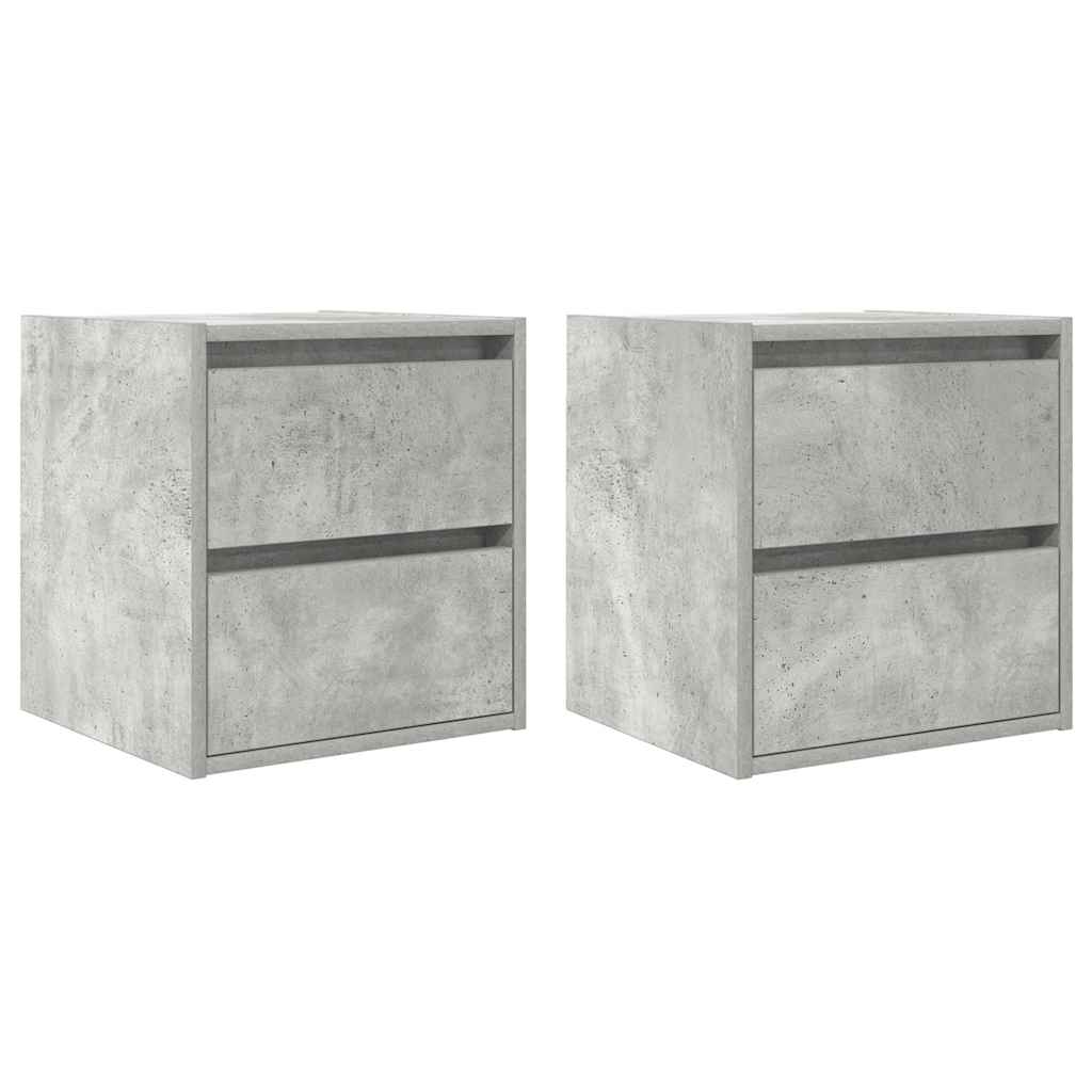 Wand-Nachttische 2 Stk. Betongrau 38x34x40 cm