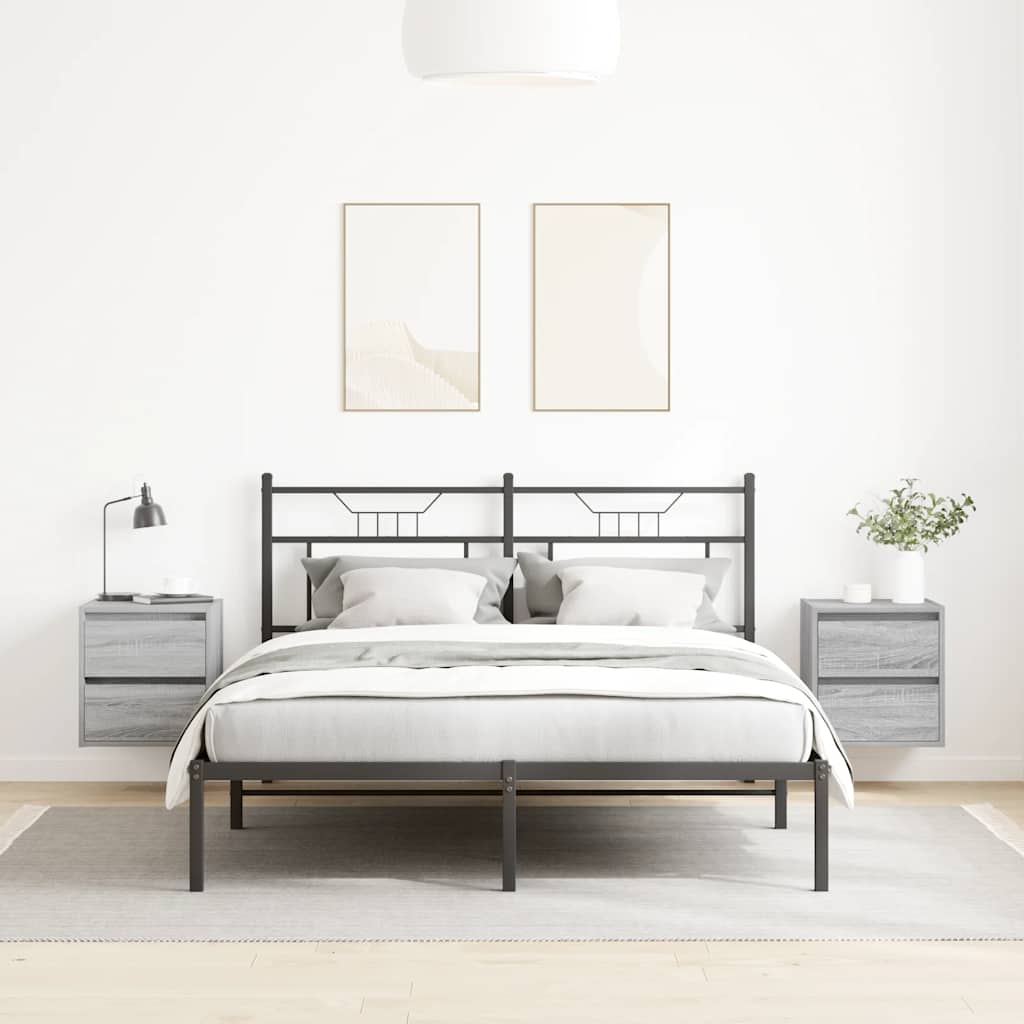 Wand-Nachttische 2 Stk. Grau Sonoma 38x34x40 cm