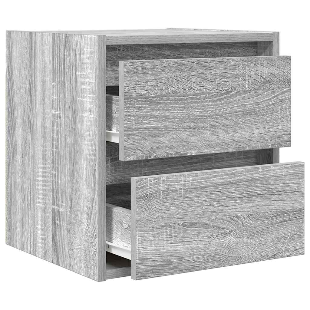 Wand-Nachttische 2 Stk. Grau Sonoma 38x34x40 cm
