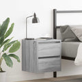 Wand-Nachttische 2 Stk. Grau Sonoma 38x34x40 cm