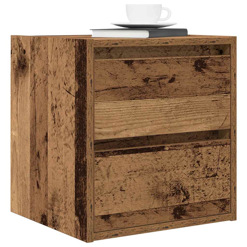 Wand-Nachttisch Altholz-Optik 38x34x40 cm