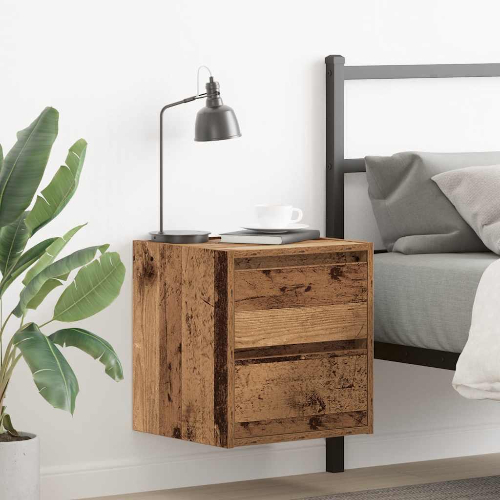 Wand-Nachttische 2 Stk. Altholz-Optik 38x34x40 cm