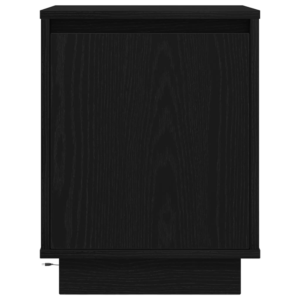 Nachttisch mit LED-Leuchten Schwarz 38x34x50 cm