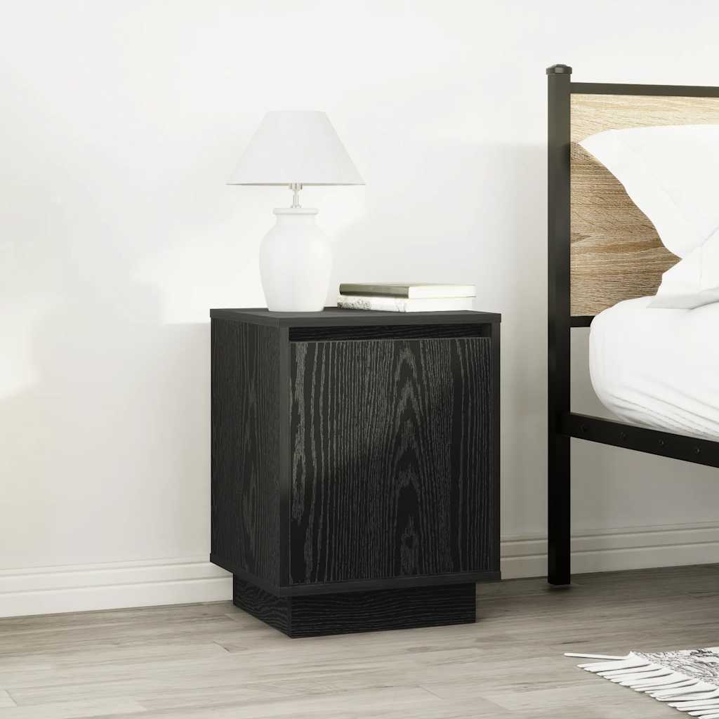 Nachttische mit LED-Leuchten 2 Stk. Schwarz 38x34x50 cm