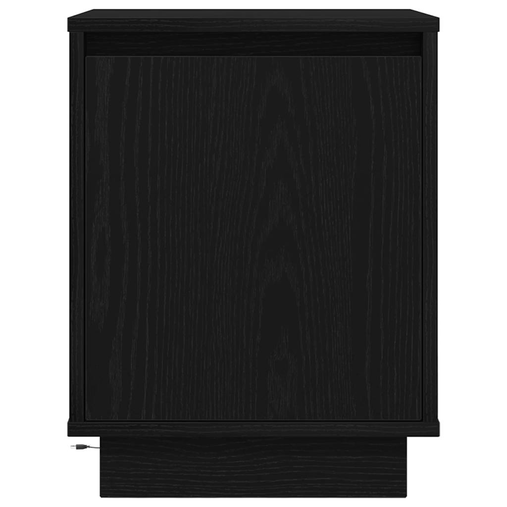 Nachttische mit LED-Leuchten 2 Stk. Schwarz 38x34x50 cm