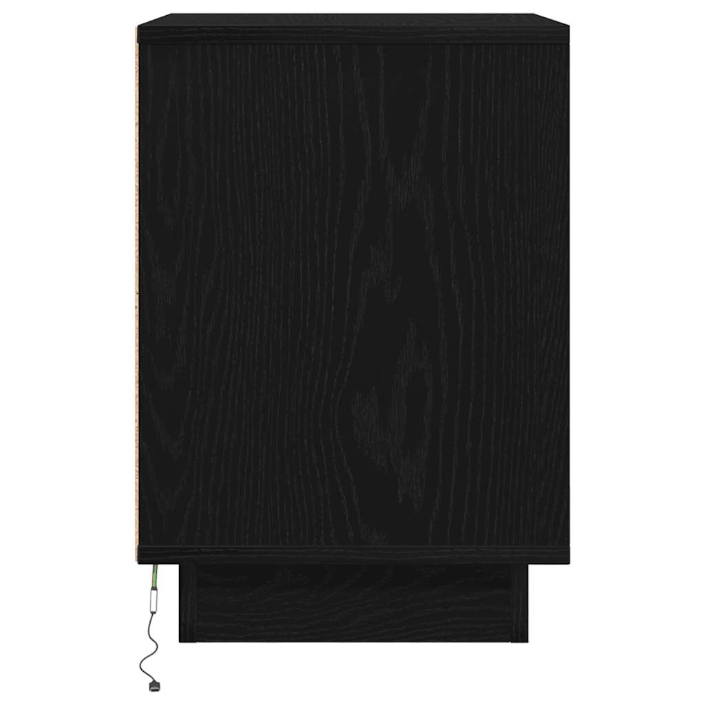 Nachttische mit LED-Leuchten 2 Stk. Schwarz 38x34x50 cm
