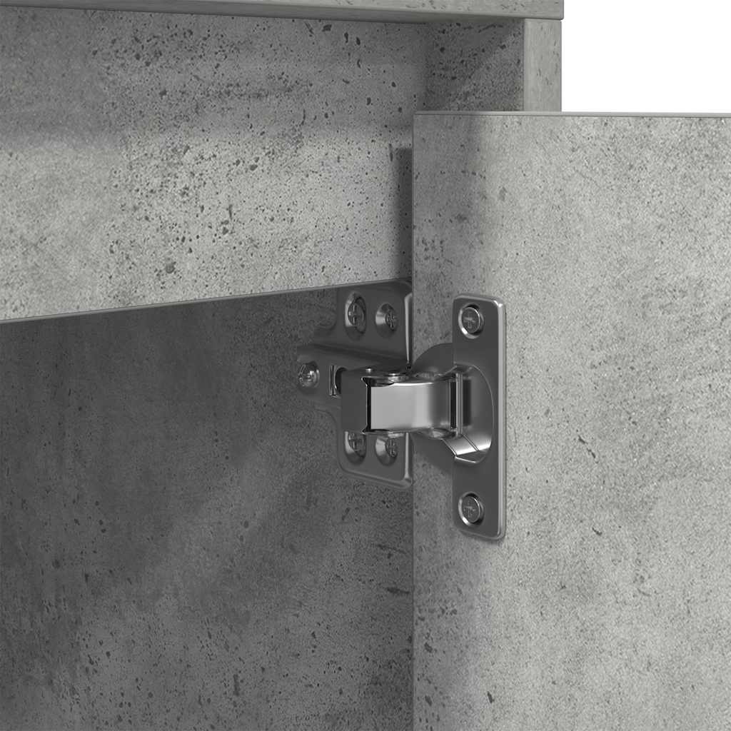 Nachttische mit LED-Leuchten 2 Stk. Betongrau 38x34x50 cm