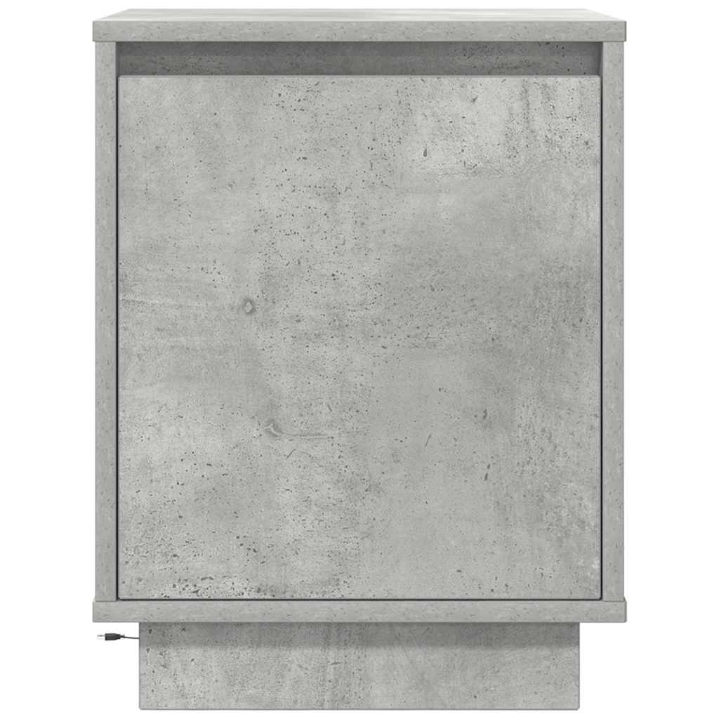 Nachttische mit LED-Leuchten 2 Stk. Betongrau 38x34x50 cm
