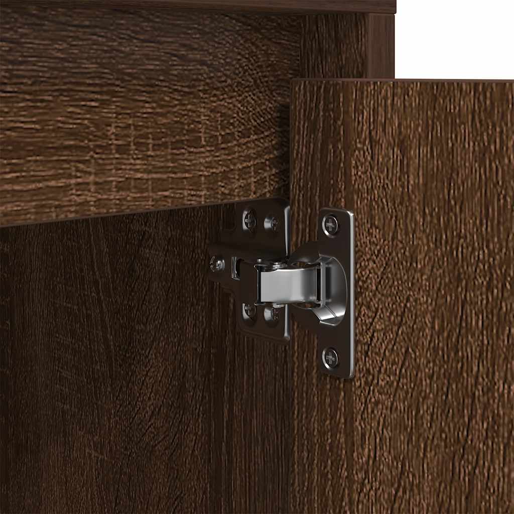 Nachttisch mit LED-Leuchten Braun Eichen-Optik 38x34x50 cm