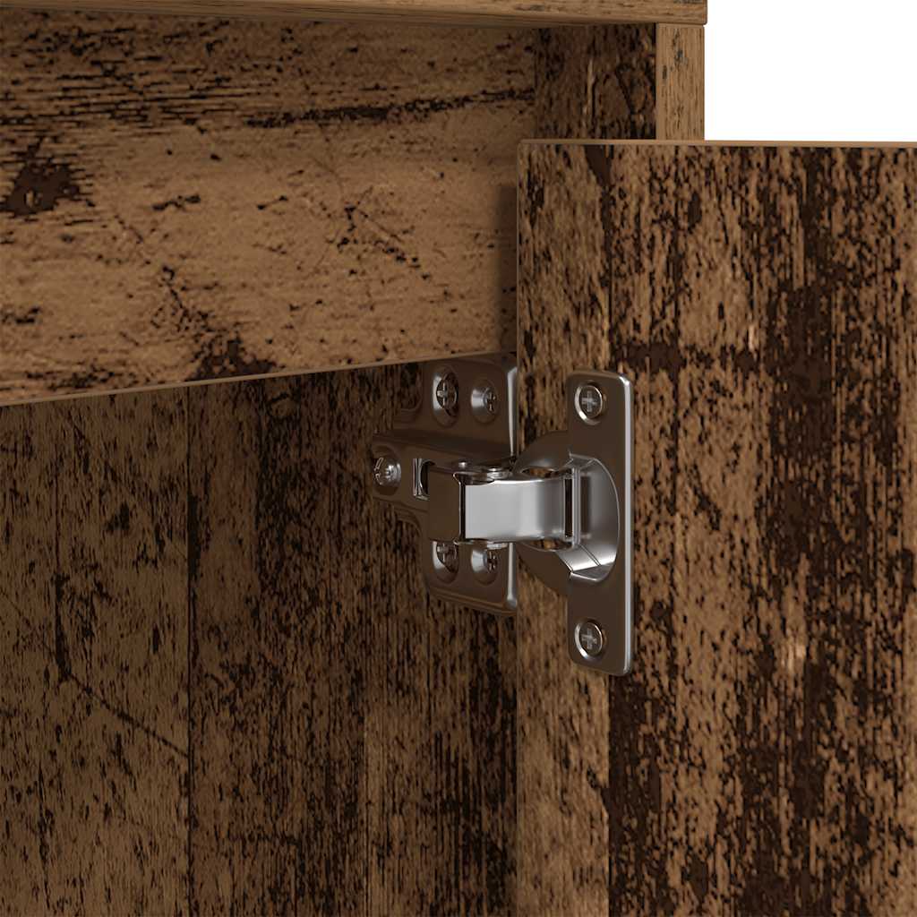 Nachttische mit LED-Leuchten 2 Stk. Altholz-Optik 38x34x50 cm