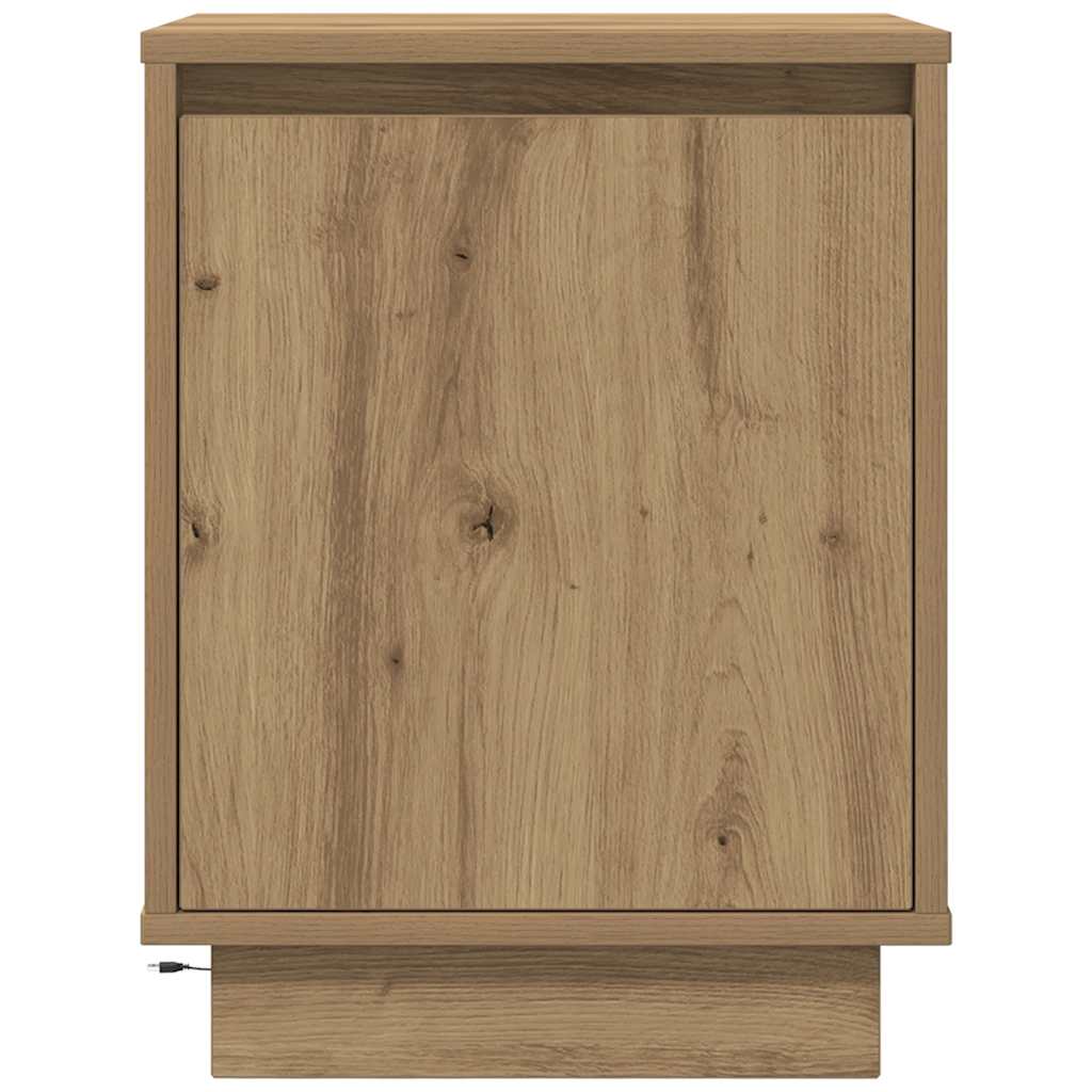 Nachttische mit LED-Leuchten 2 Stk. Artisan-Eiche 38x34x50 cm