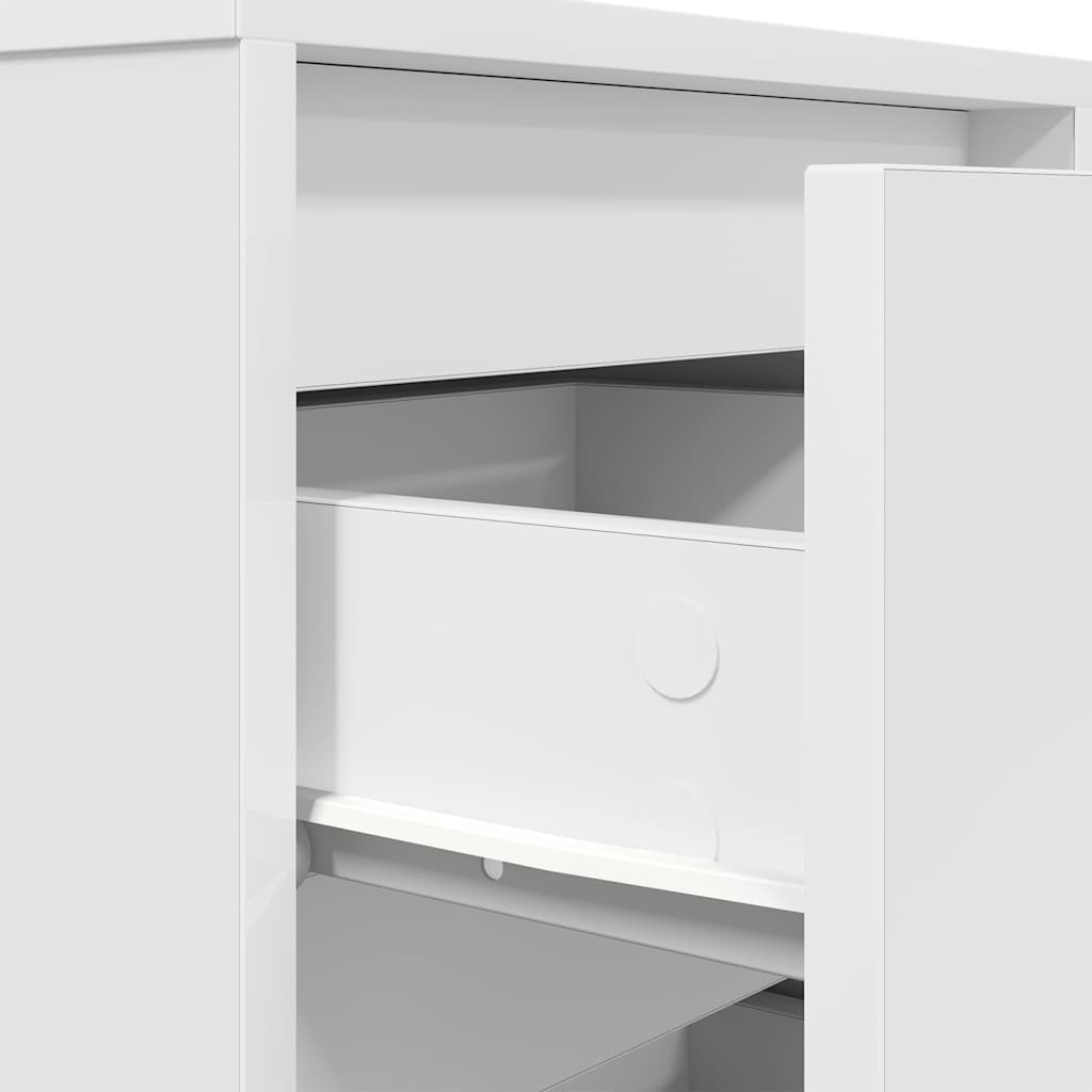 Nachttische mit LED-Leuchten 2 Stk. Weiß 38x34x50 cm