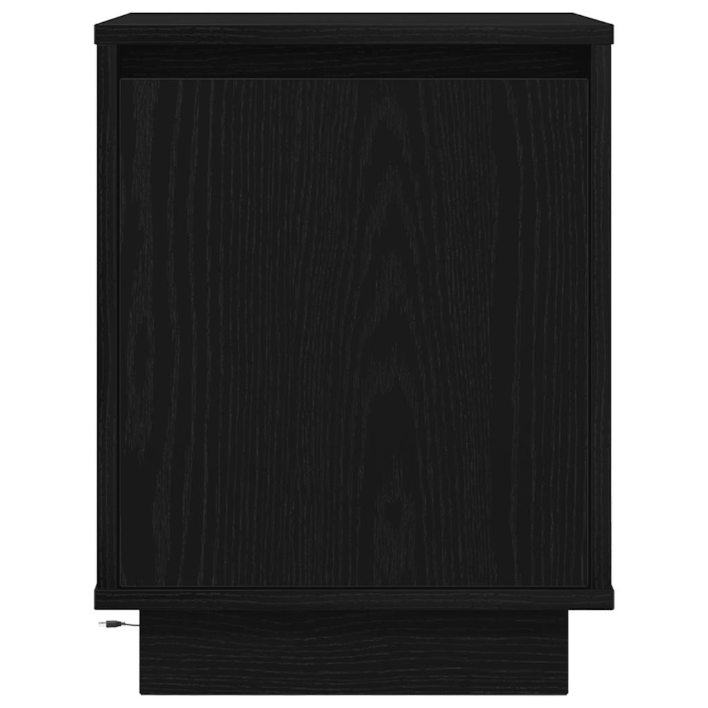 Nachttische mit LED-Leuchten 2 Stk. Schwarz 38x34x50 cm