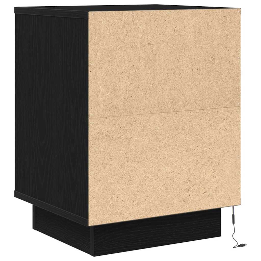 Nachttische mit LED-Leuchten 2 Stk. Schwarz 38x34x50 cm
