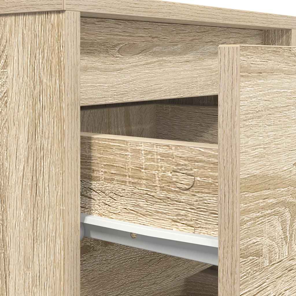 Nachttische mit LED-Leuchten 2 Stk. Sonoma-Eiche 38x34x50 cm
