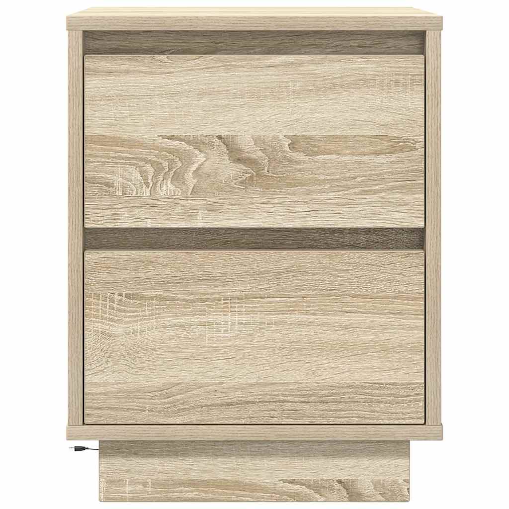 Nachttische mit LED-Leuchten 2 Stk. Sonoma-Eiche 38x34x50 cm