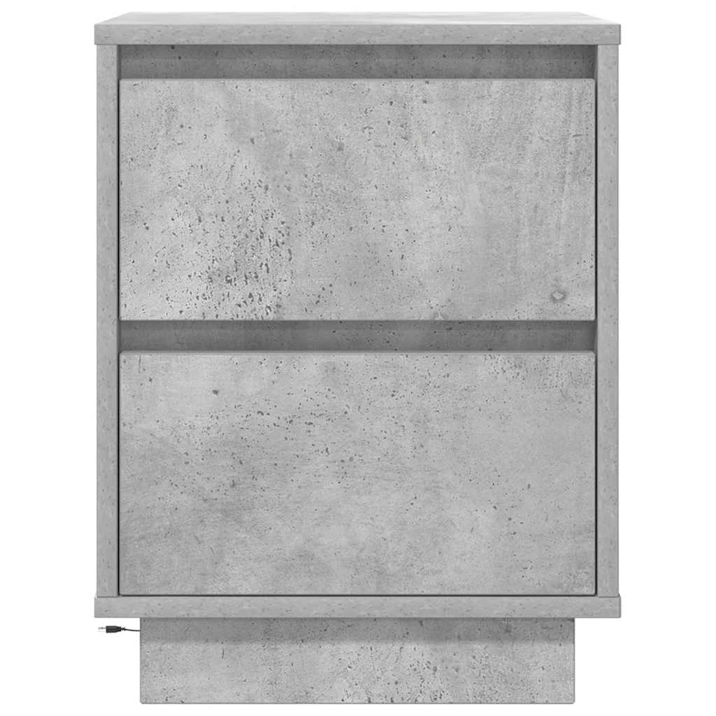 Nachttische mit LED-Leuchten 2 Stk. Betongrau 38x34x50 cm
