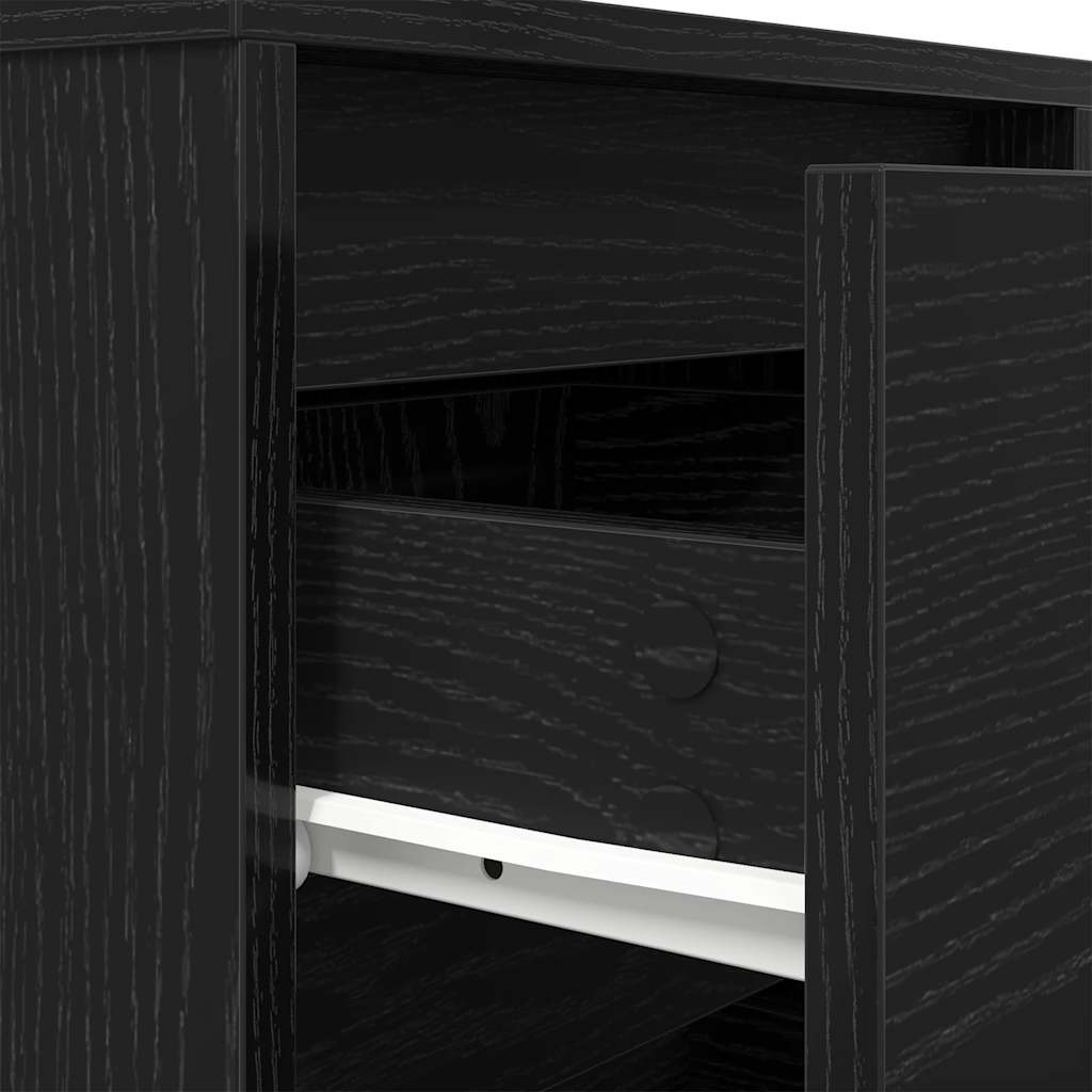 Nachttisch mit LED-Leuchten Schwarz 38x34x65 cm