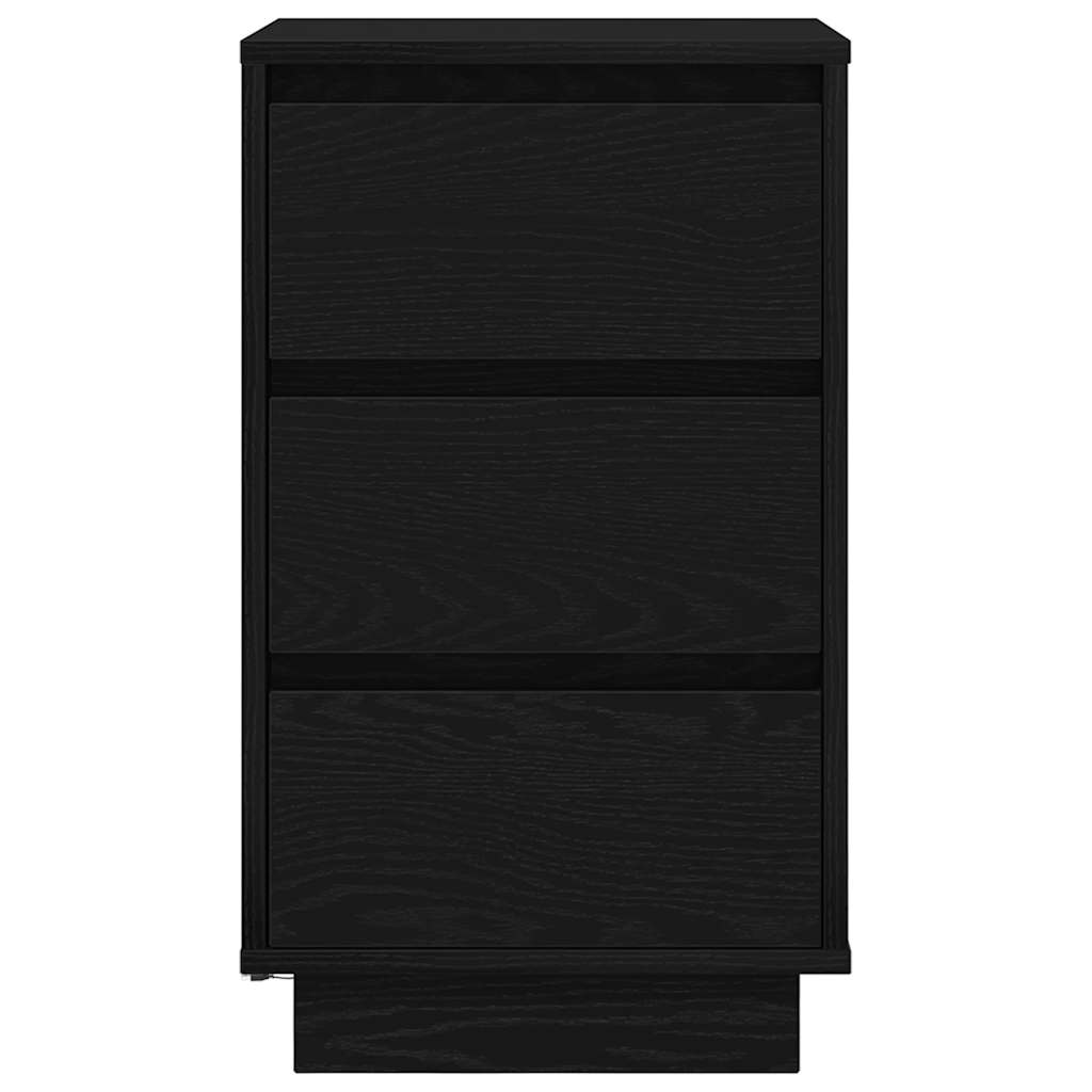 Nachttisch mit LED-Leuchten Schwarz 38x34x65 cm