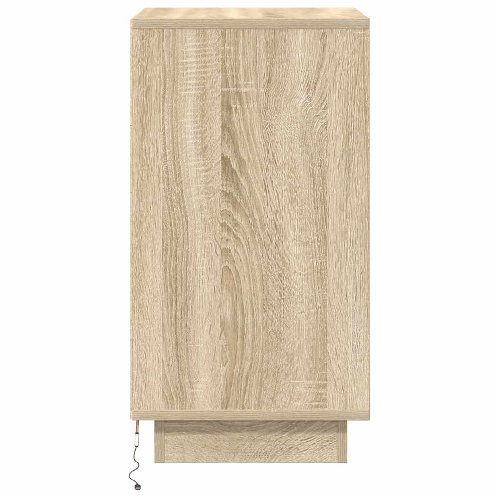 Nachttisch mit LED-Leuchten Sonoma-Eiche 38x34x65 cm