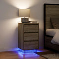 Nachttisch mit LED-Leuchten Sonoma-Eiche 38x34x65 cm