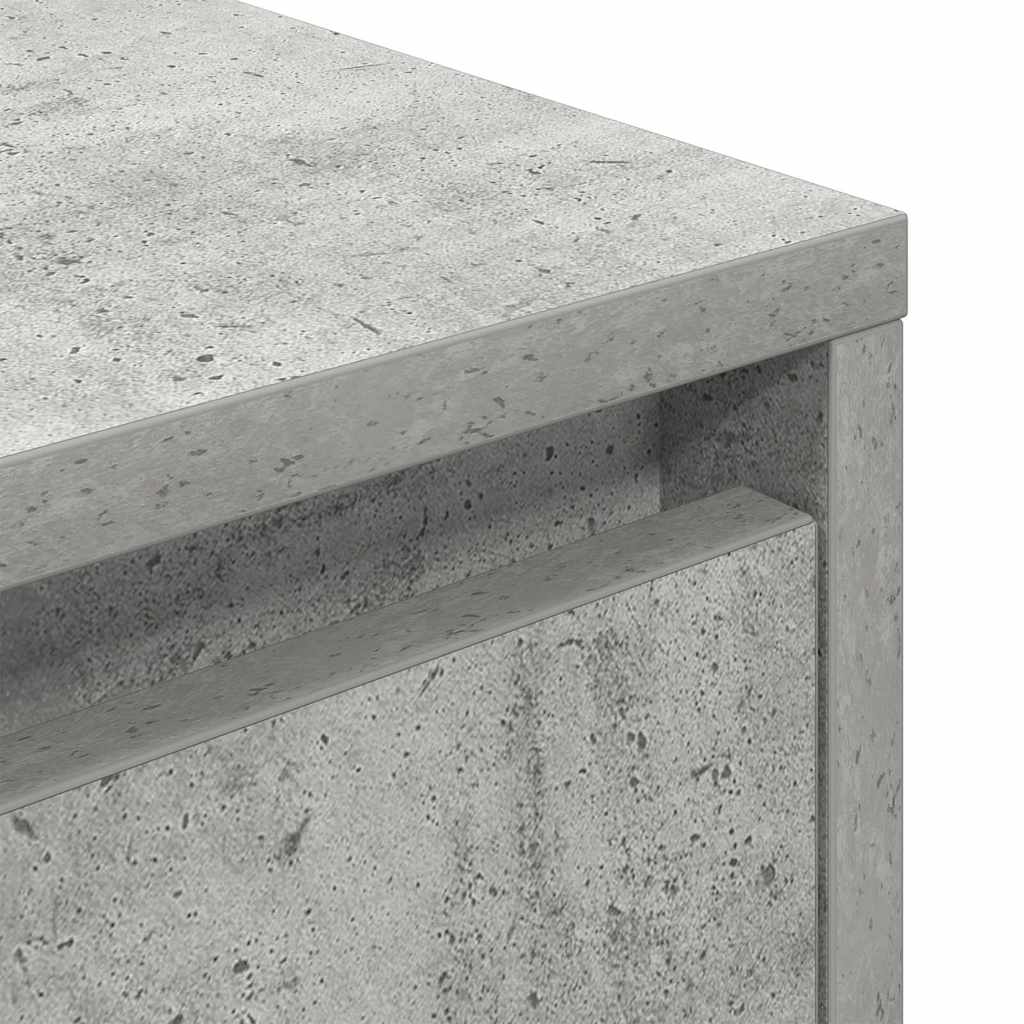 Nachttisch mit LED-Leuchten Betongrau 38x34x65 cm