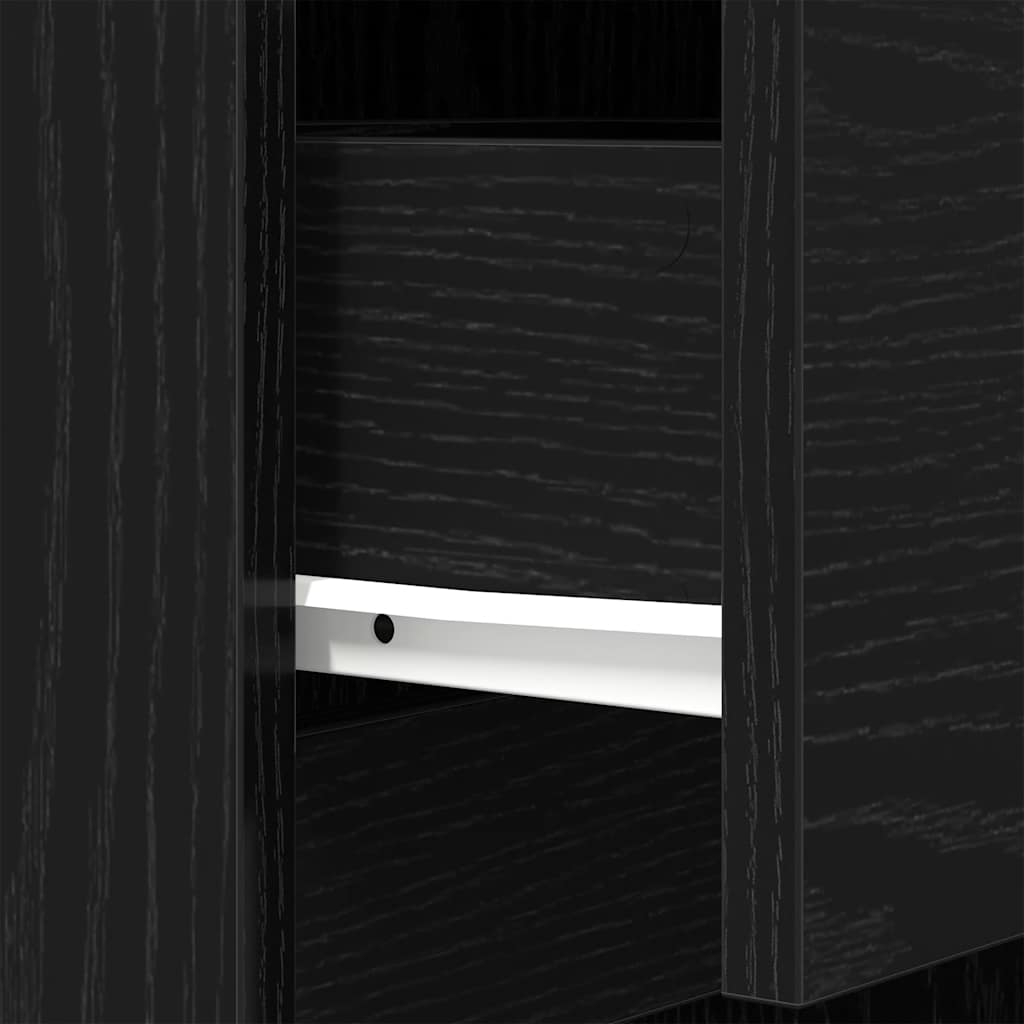 Nachttisch Schwarz 39x35x125 cm Holzwerkstoff